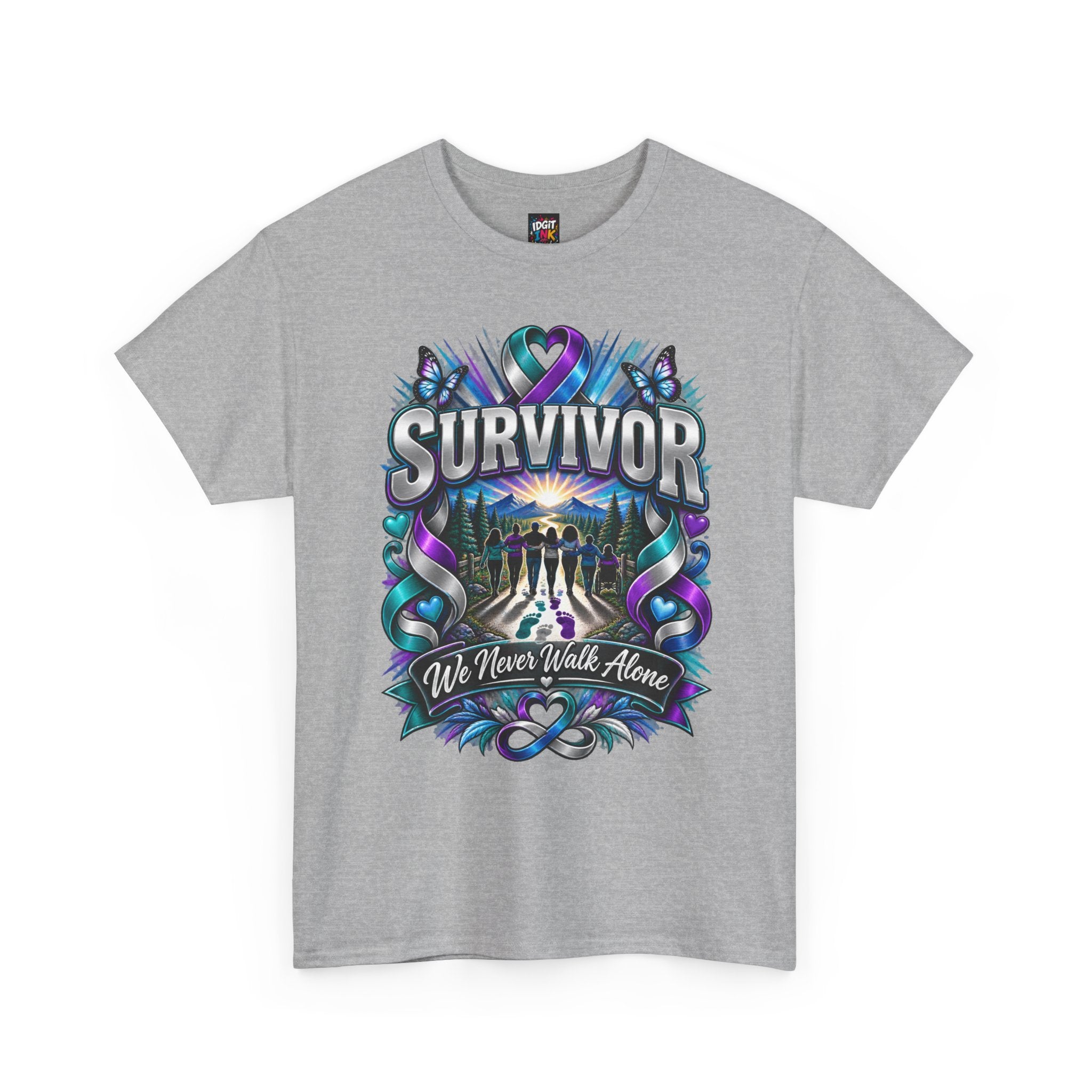 Survivor Support Tee "We Never Walk Alone"