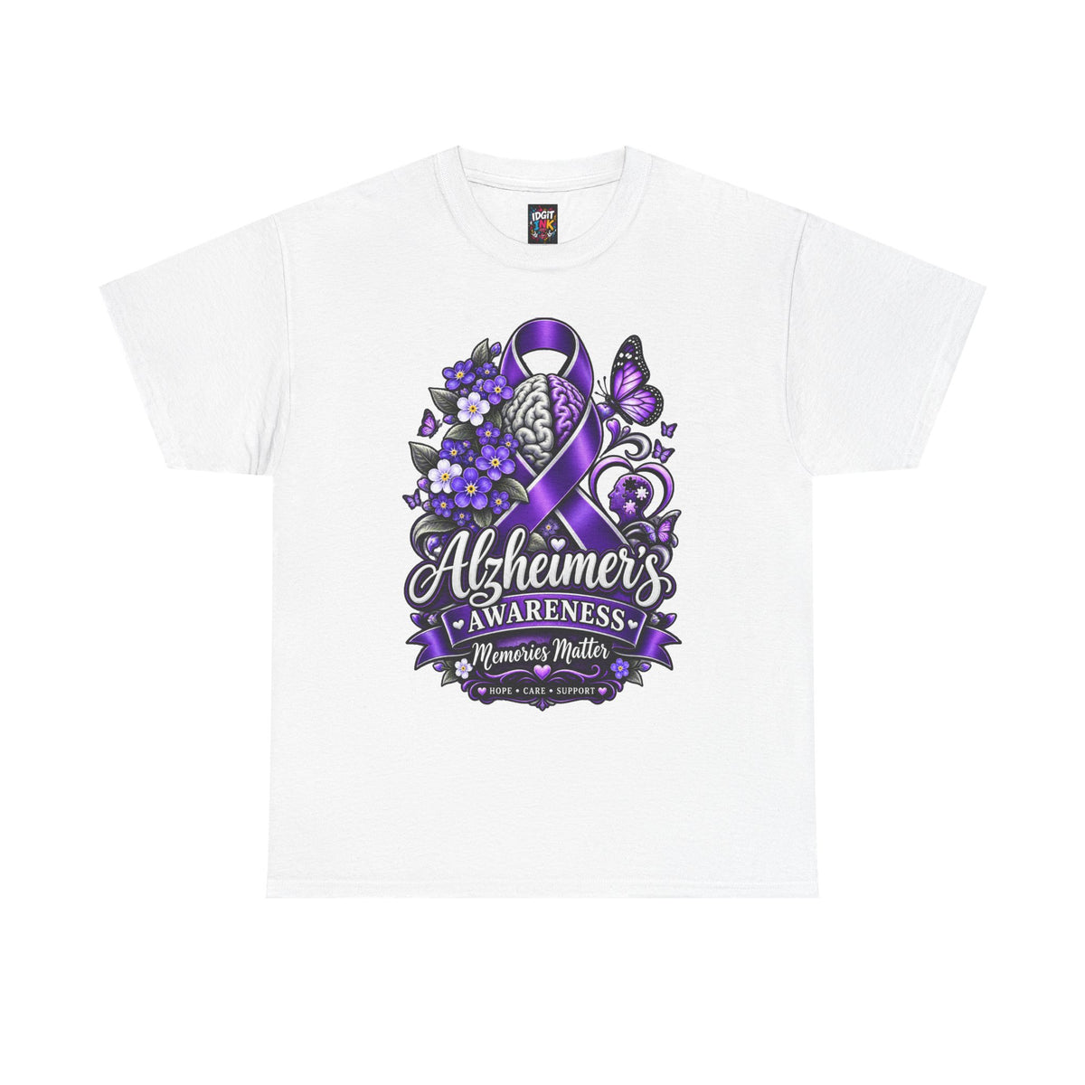 Alzheimer's Awareness Ribbon Purple Memories Matter Support Tee