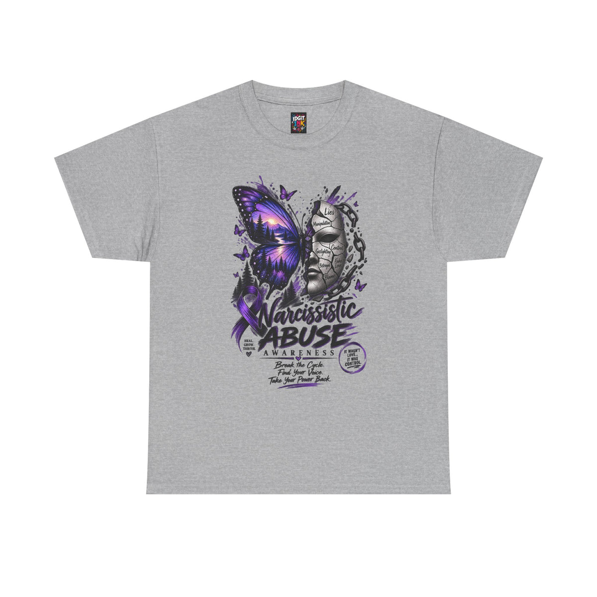 Narcissistic Abuse Awareness Purple Butterfly Support T-Shirt