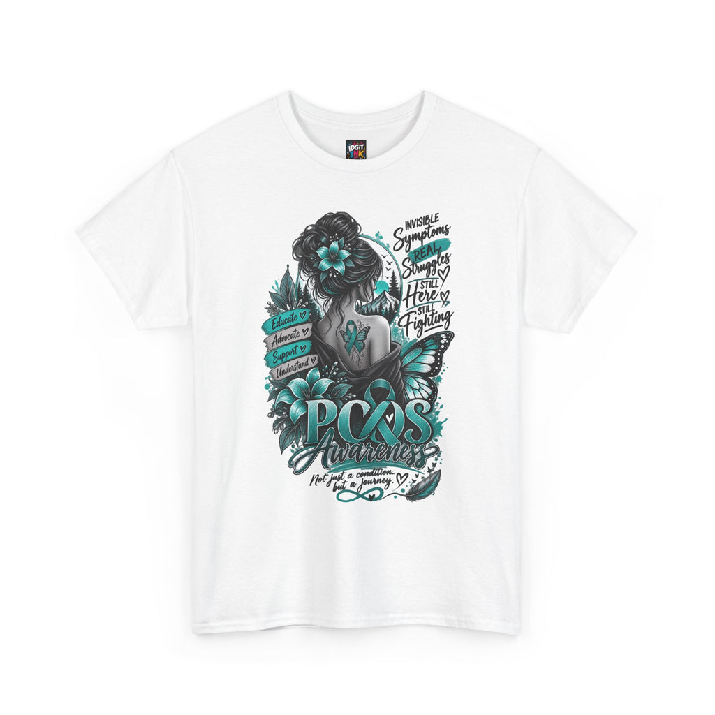 PCOS Awareness Shirt Teal Ribbon Empowerment Tee