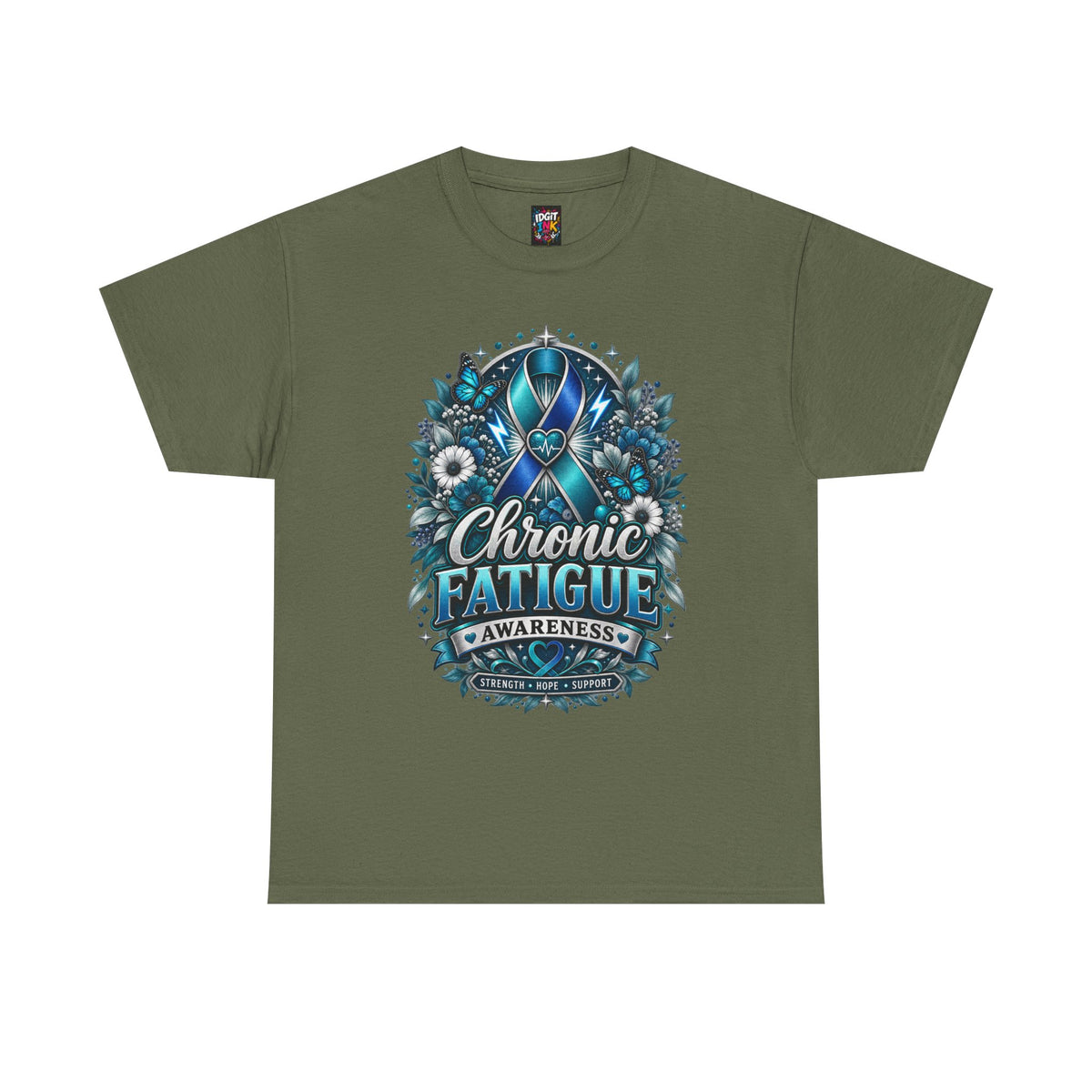 Chronic Fatigue Awareness Tee Blue Ribbon Support