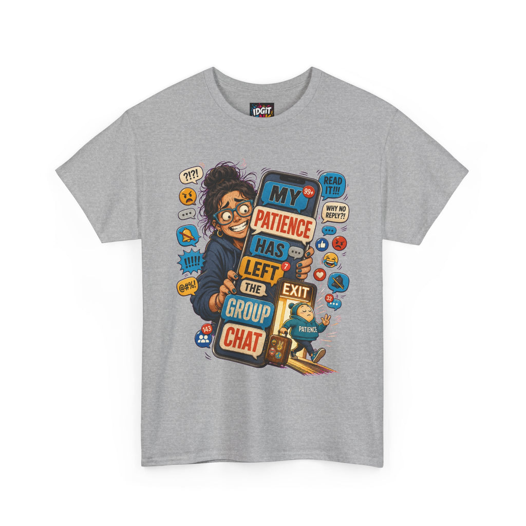 My Patience Has Left the Group Chat Funny Illustrated Unisex T-Shirt