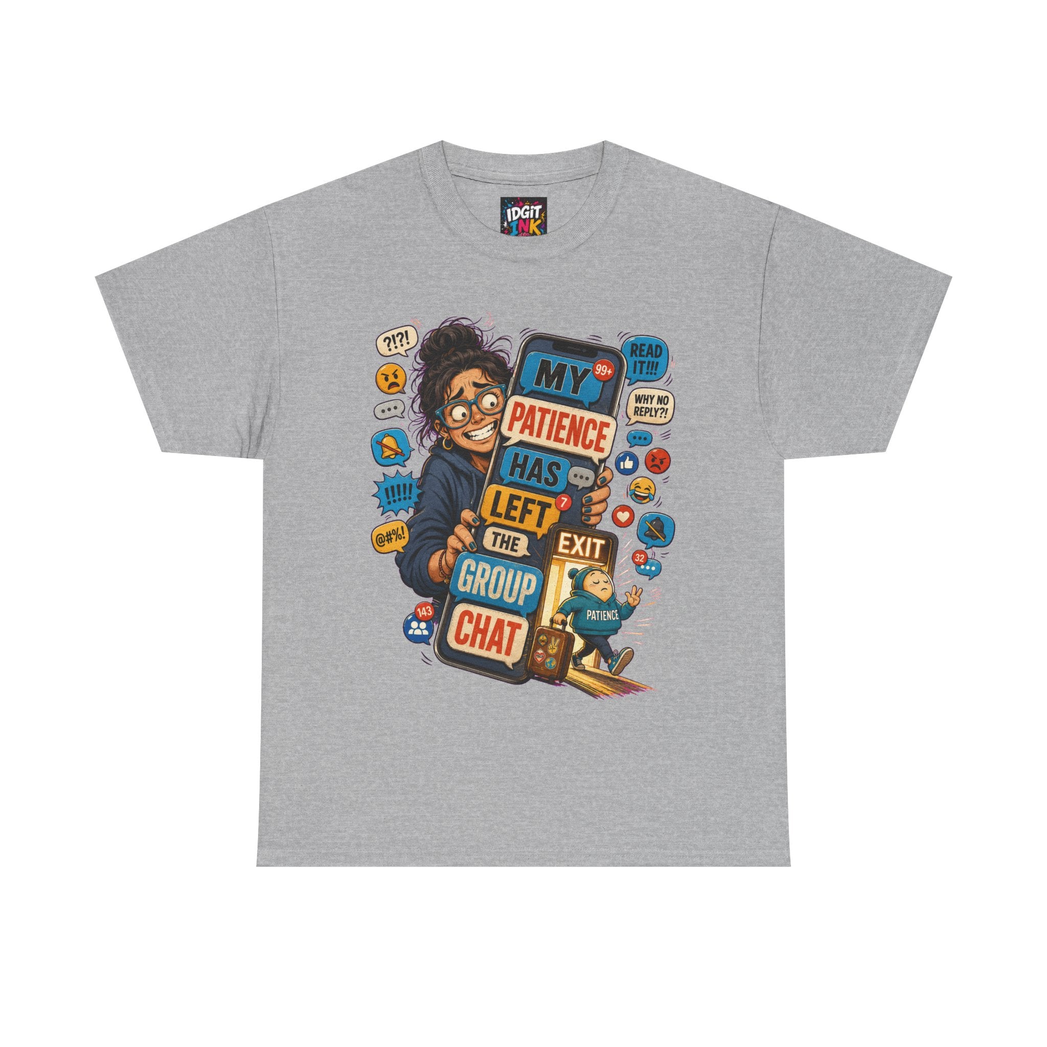 My Patience Has Left the Group Chat Funny Illustrated Unisex T-Shirt