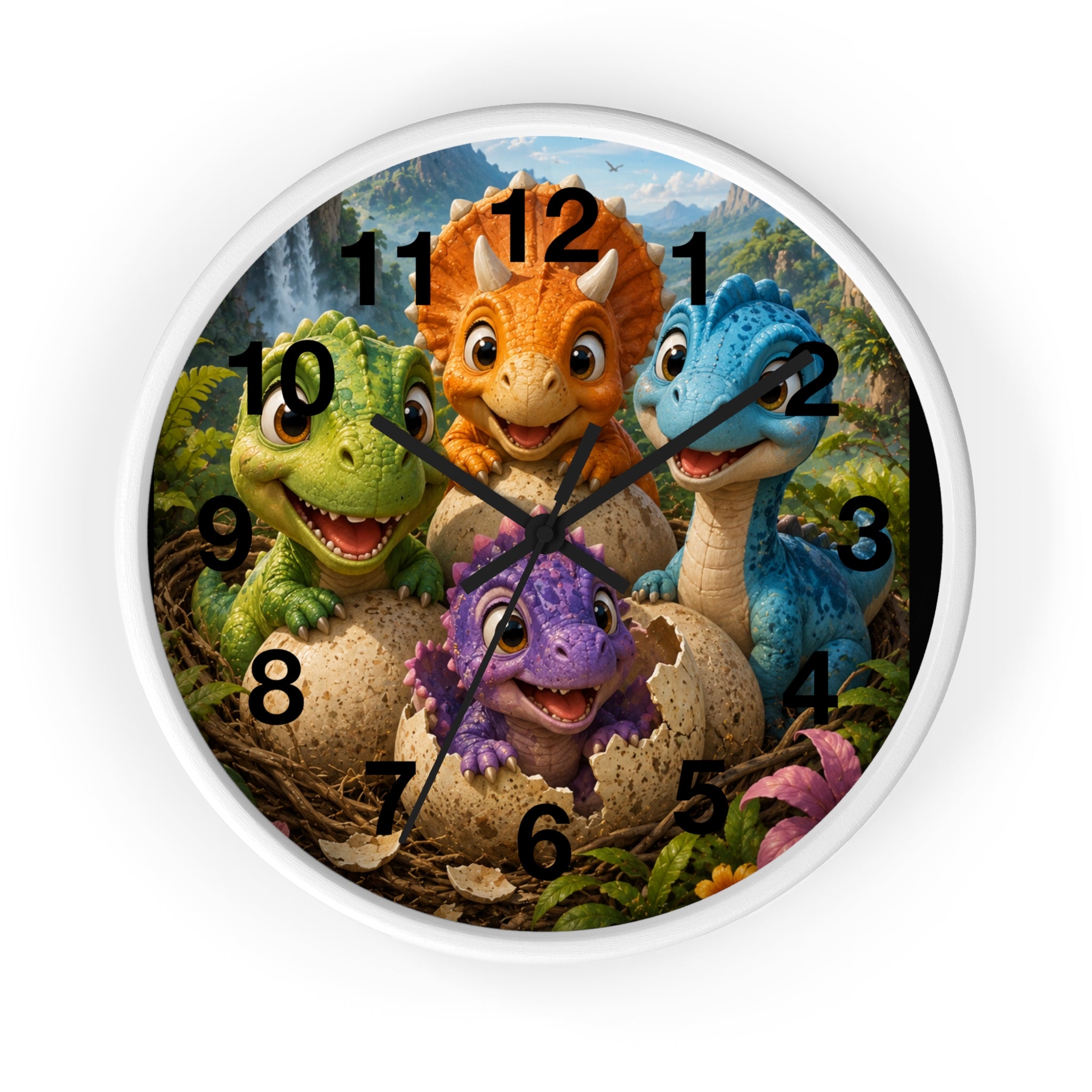 Cute Baby Dinosaurs Wall Clock