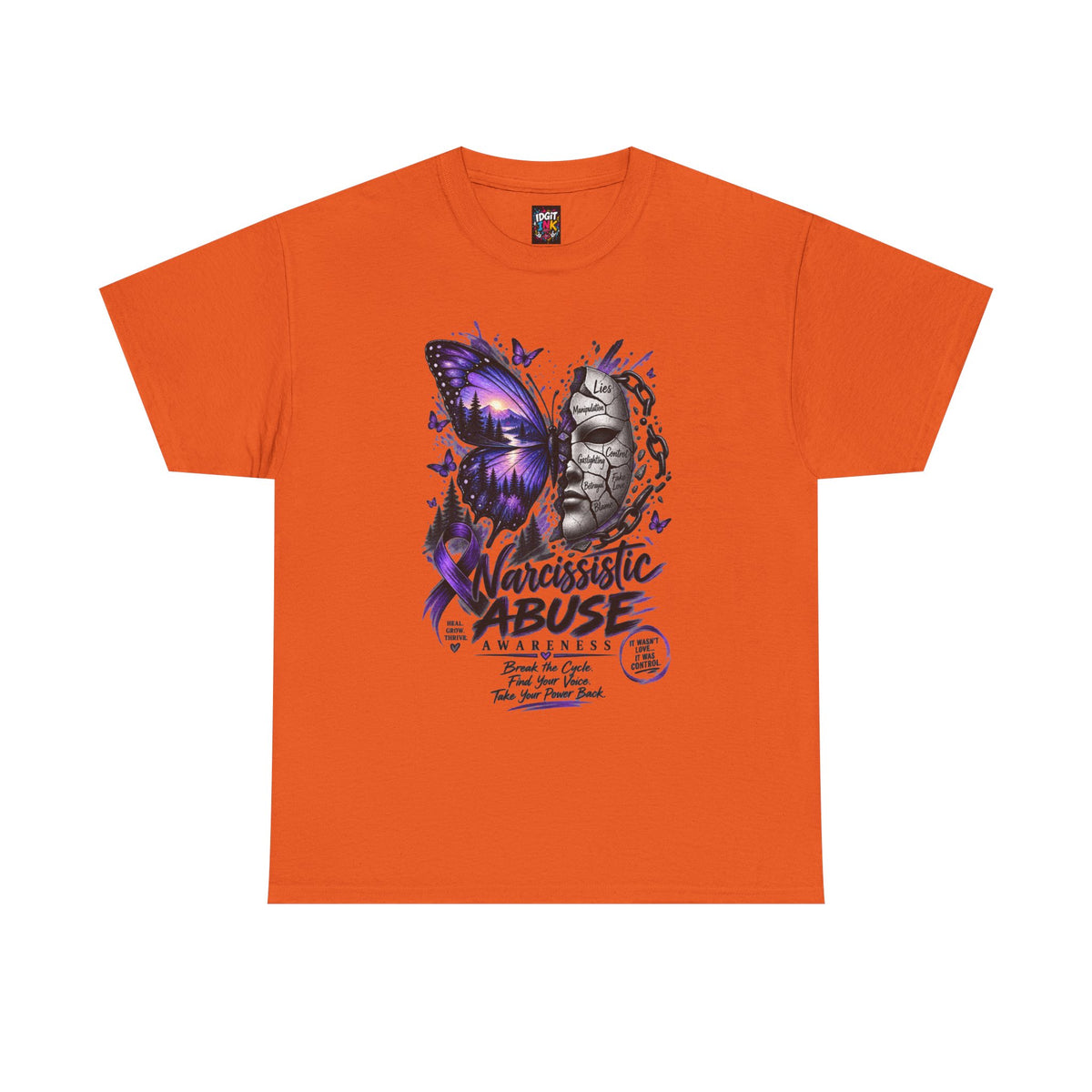 Narcissistic Abuse Awareness Purple Butterfly Support T-Shirt