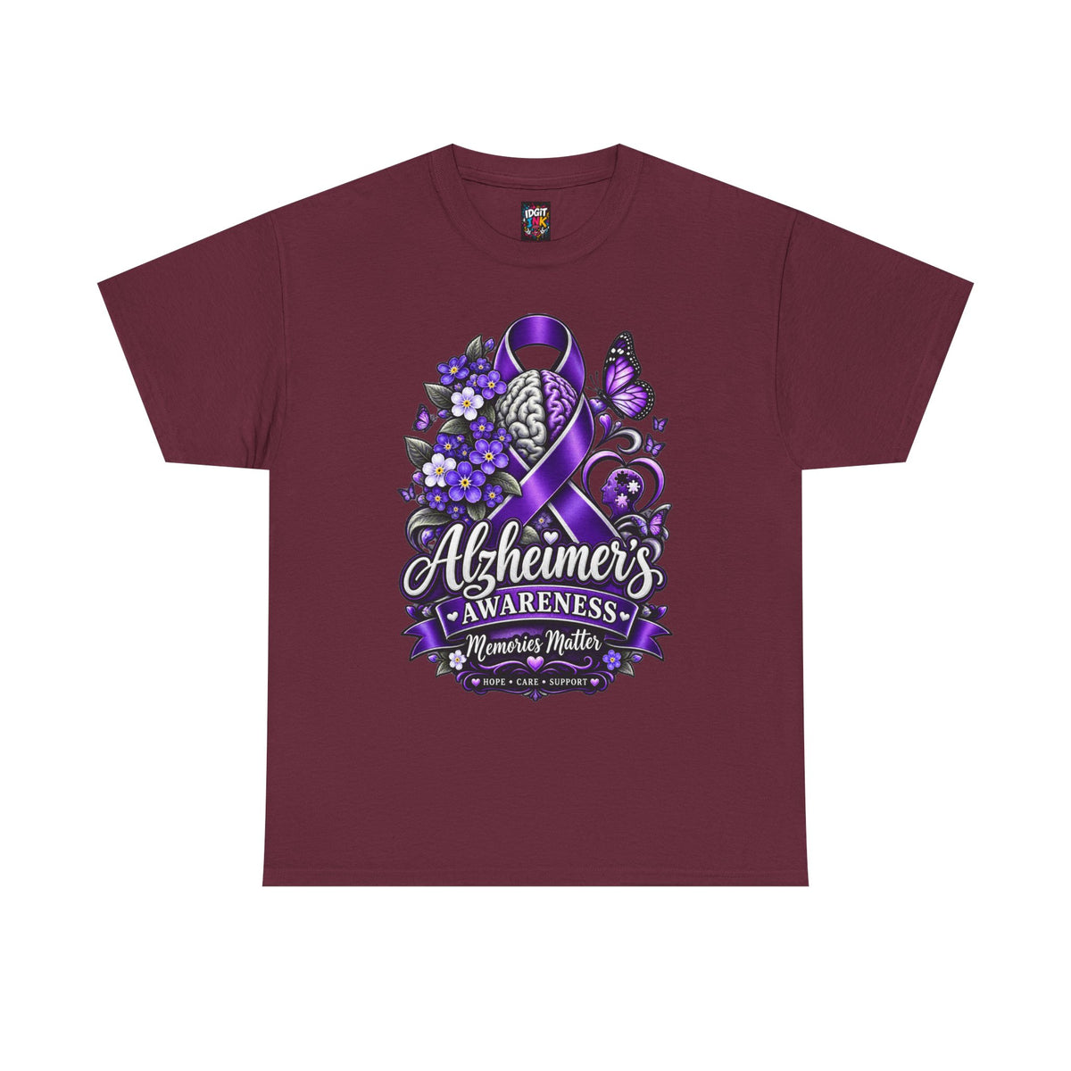 Alzheimer's Awareness Ribbon Purple Memories Matter Support Tee