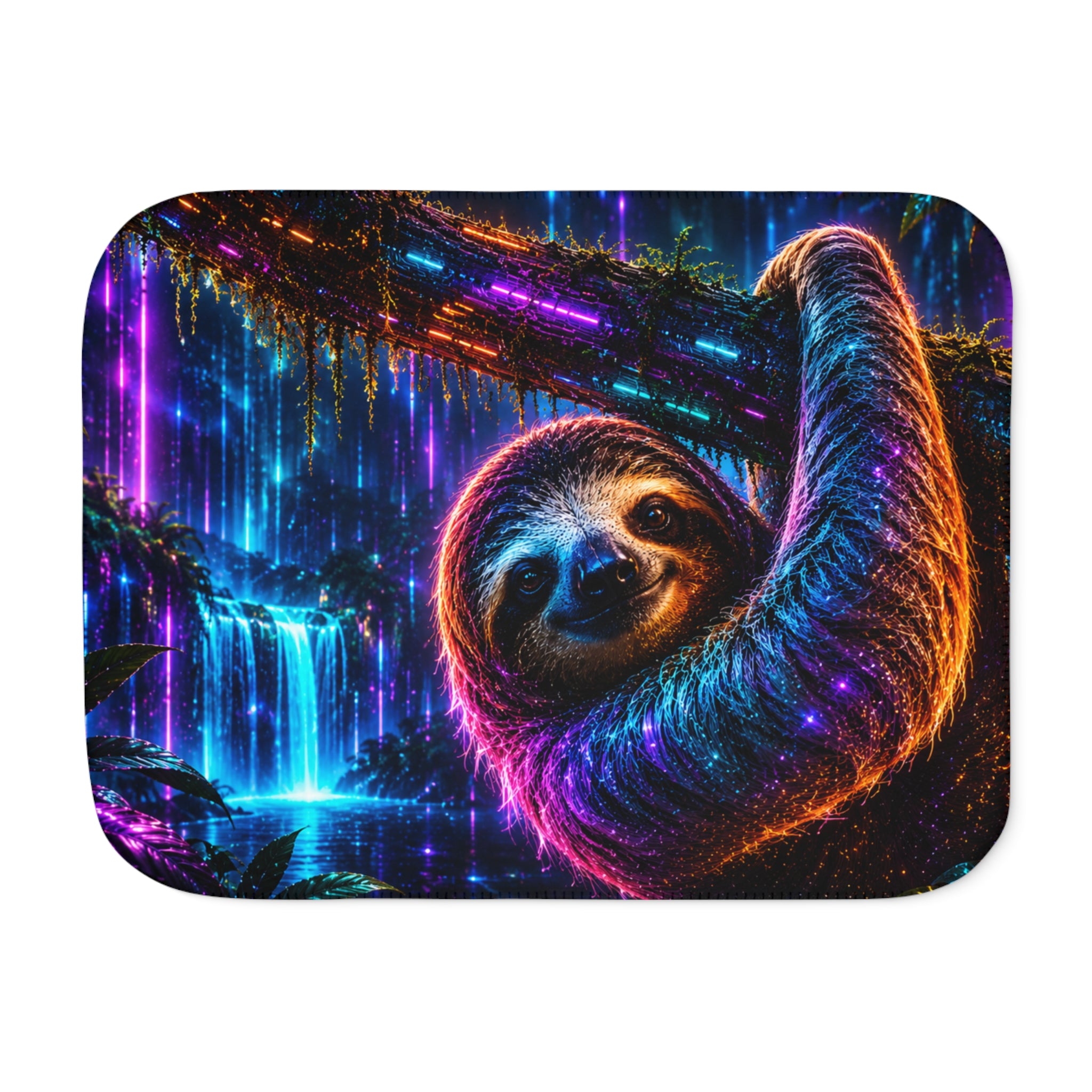 Neon Sloth — Sherpa Fleece Blanket