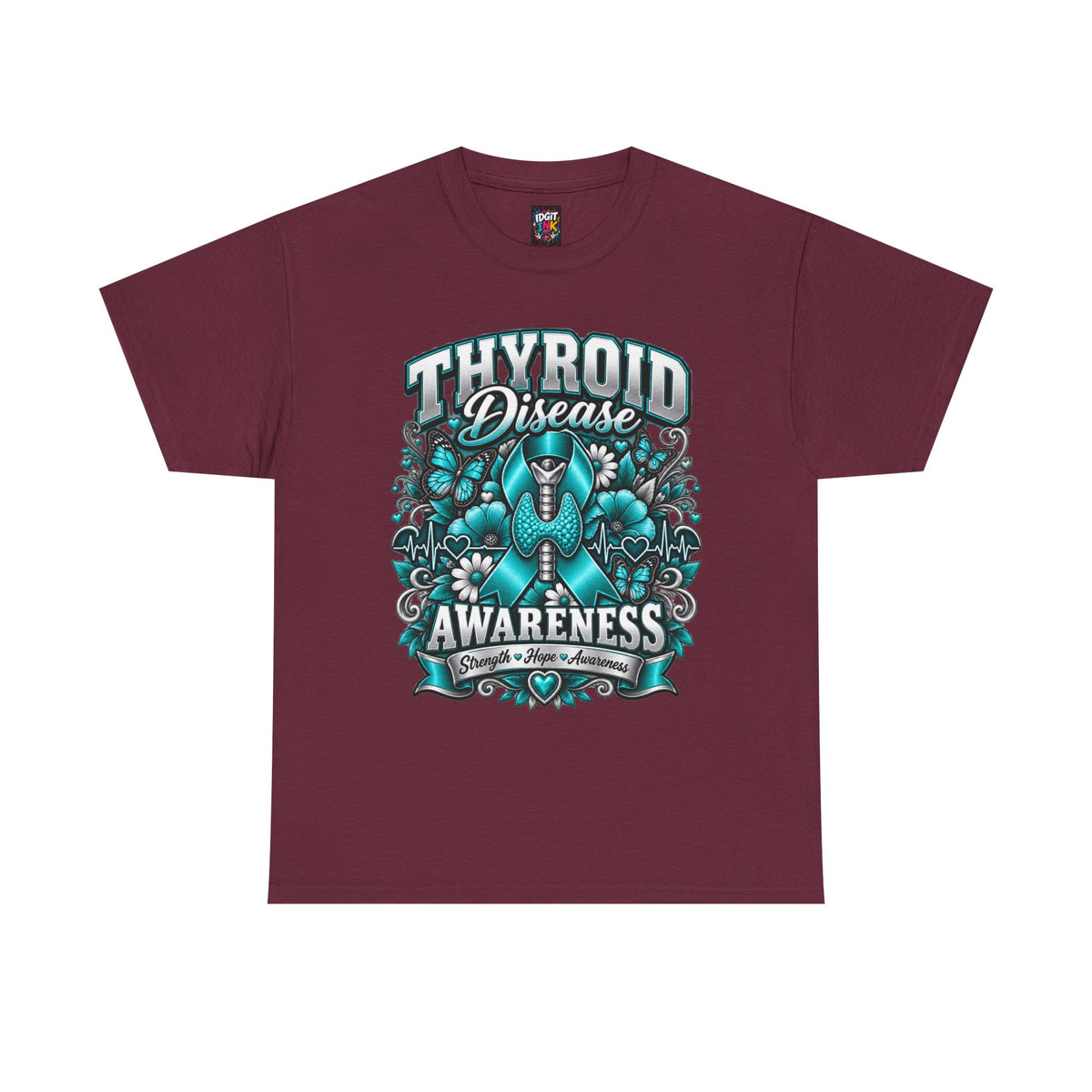 Thyroid Disease  Teal Ribbon Support T-Shirt