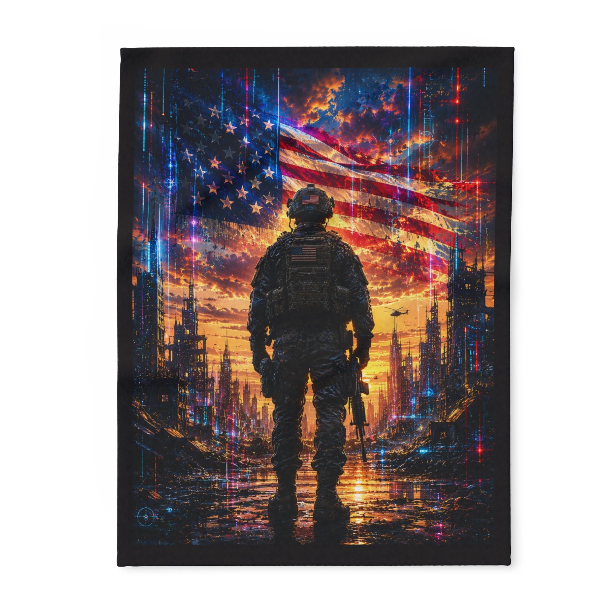 Veteran American Flag Fleece Blanket