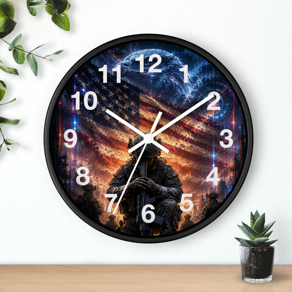 Patriotic Soldier Wall Clock