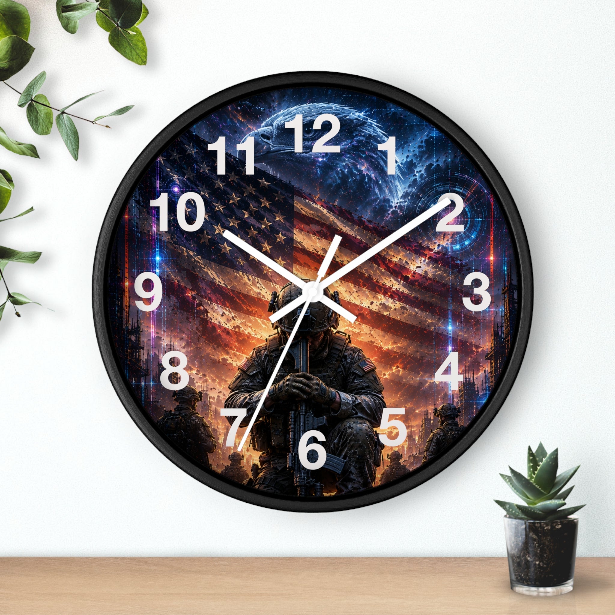 Patriotic Soldier Wall Clock
