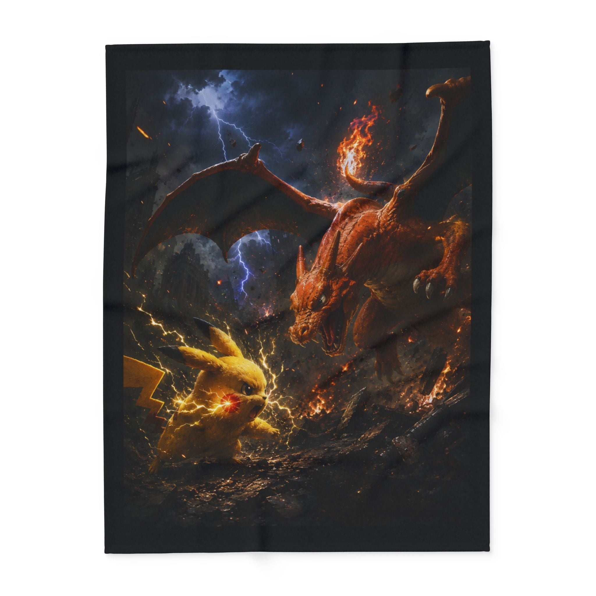 Fiery Dragon vs Lightning Mouse Arctic Fleece Blanket