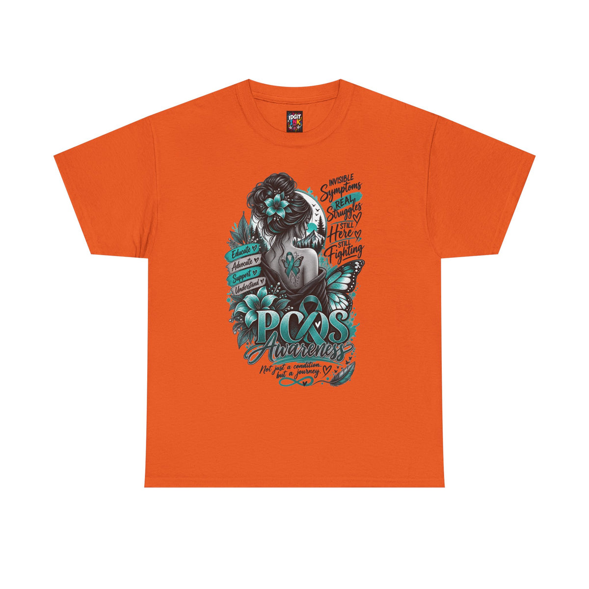 PCOS Awareness Shirt Teal Ribbon Empowerment Tee