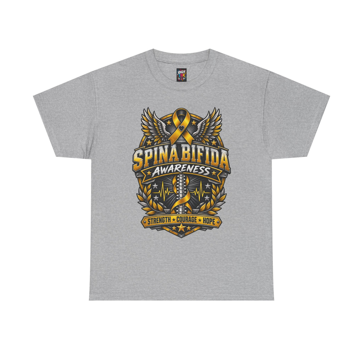 Spina Bifida Awareness  Gold Ribbon Strength Courage Hope