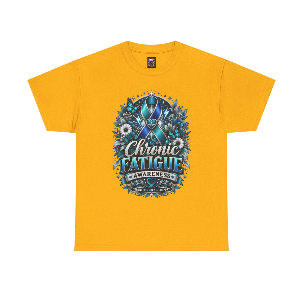 Chronic Fatigue Awareness Tee Blue Ribbon Support