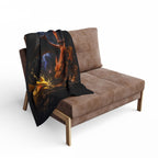 Fiery Dragon vs Lightning Mouse Arctic — Cozy Fleece Blanket product image 6 | Idgit Ink