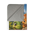 Dinosaur Baby Fleece Sherpa Blanket — Cozy Kids Dino Throw — Sherpa Fleece Blanket product image 7 | Idgit Ink