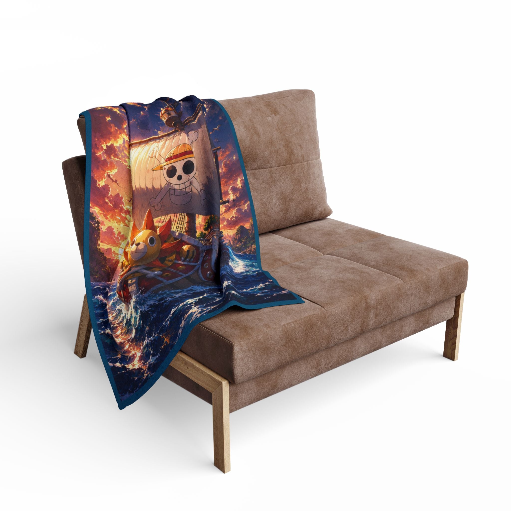 One piece Sunny Ship Anime Pirate Crew Fleece Throw