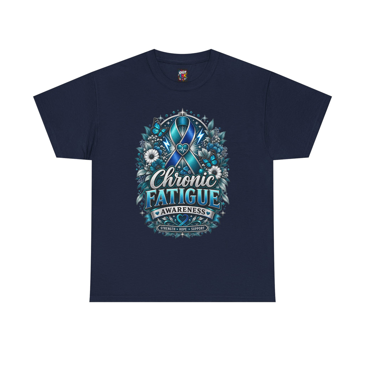 Chronic Fatigue Awareness Tee Blue Ribbon Support