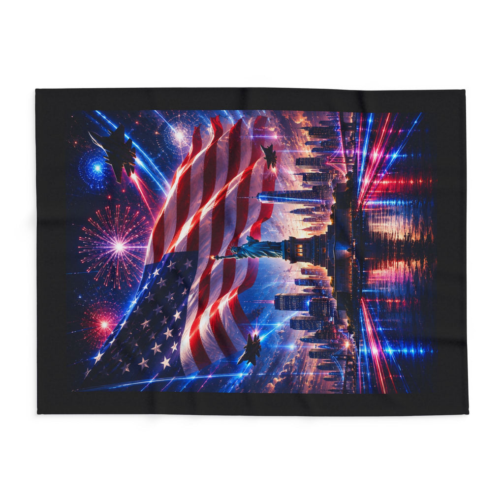 Patriotic Statue of Liberty Fleece Blanket