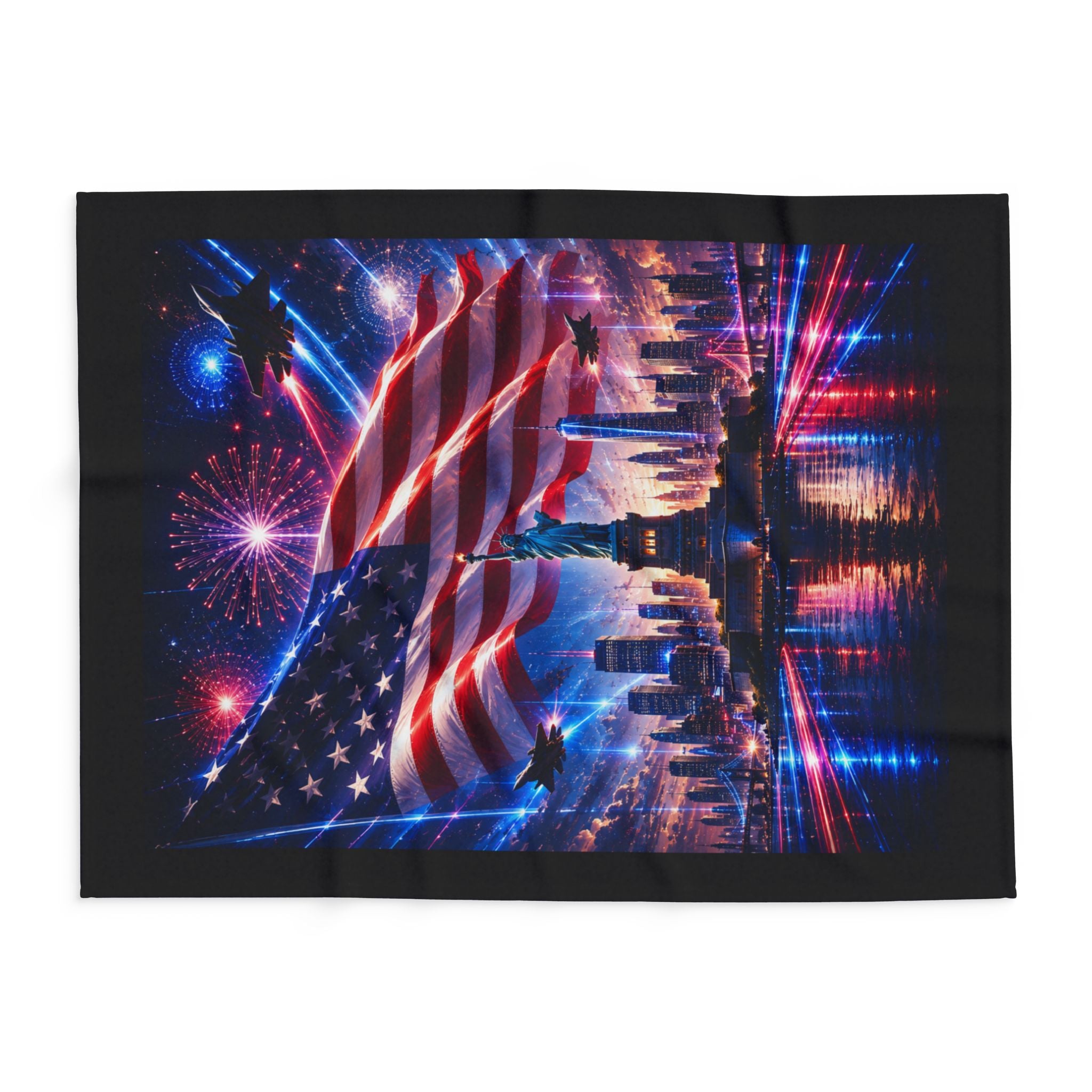 Patriotic Statue of Liberty Fleece Blanket