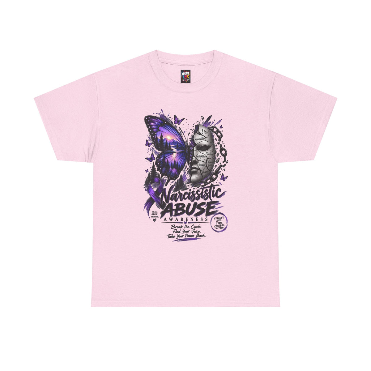 Narcissistic Abuse Awareness Purple Butterfly Support T-Shirt