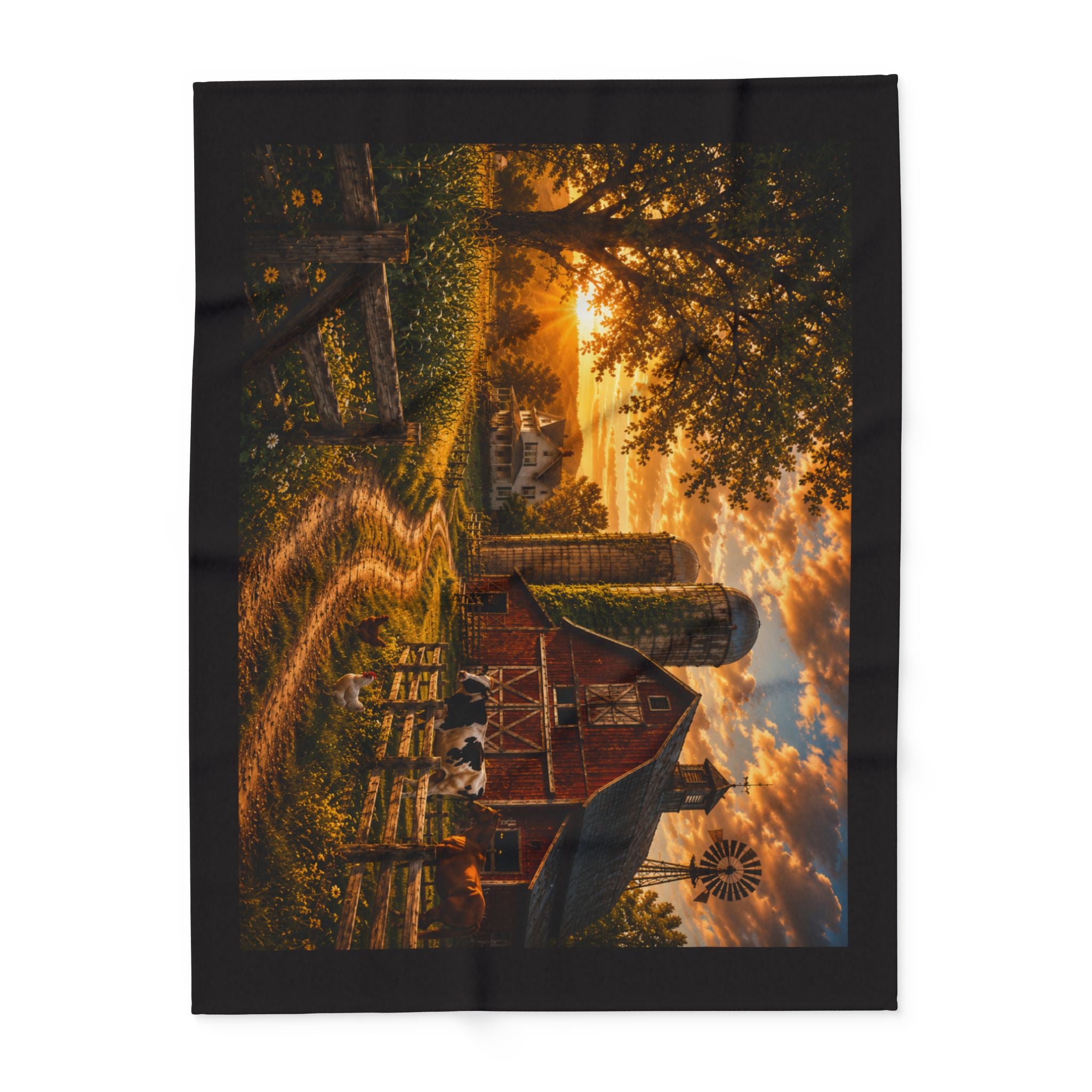 Sunset Farm Fleece Blanket
