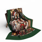 Merry Christmas Goose Carolers Fleece Blanket