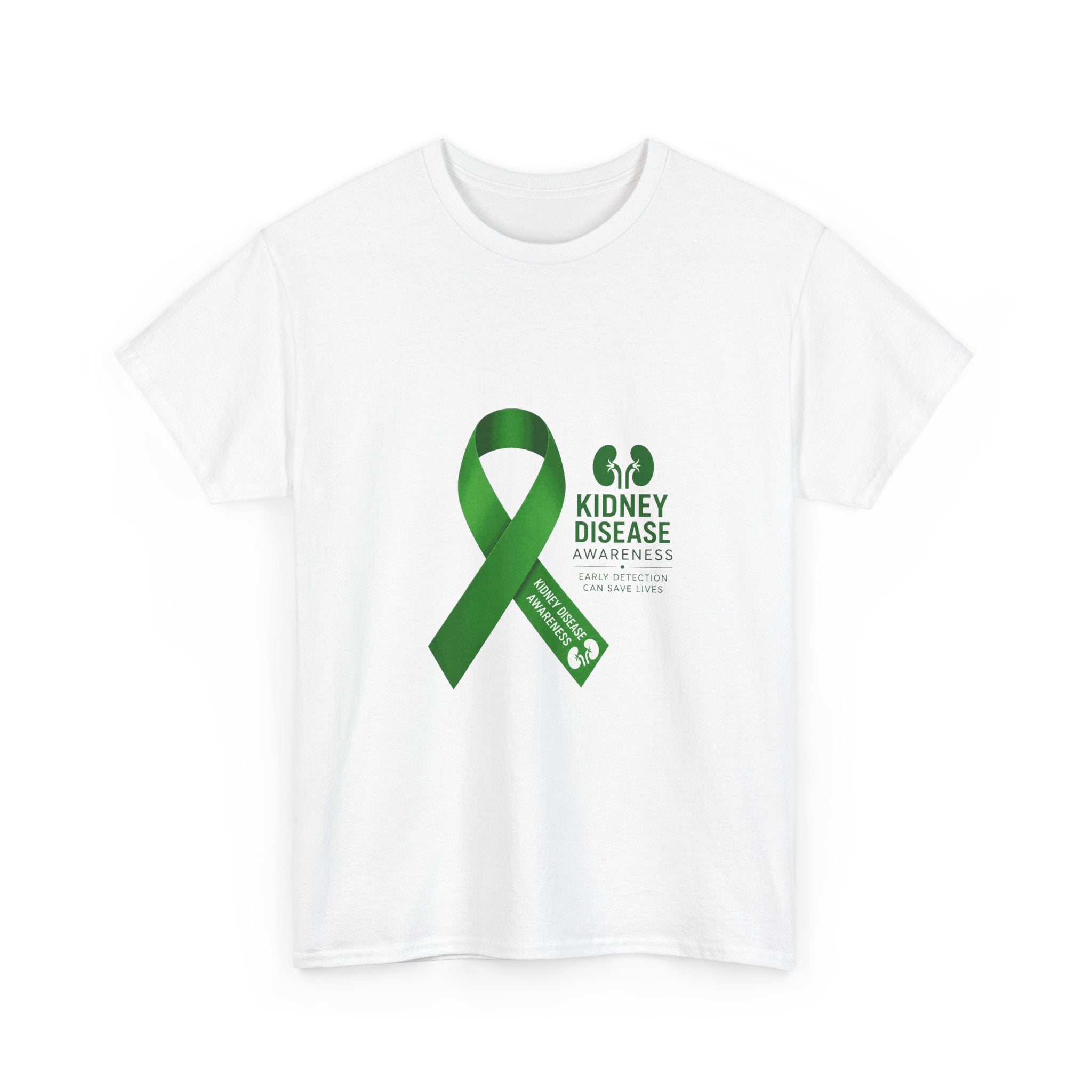 Kidney Disease Awareness Green Ribbon — Unisex Graphic T-Shirt