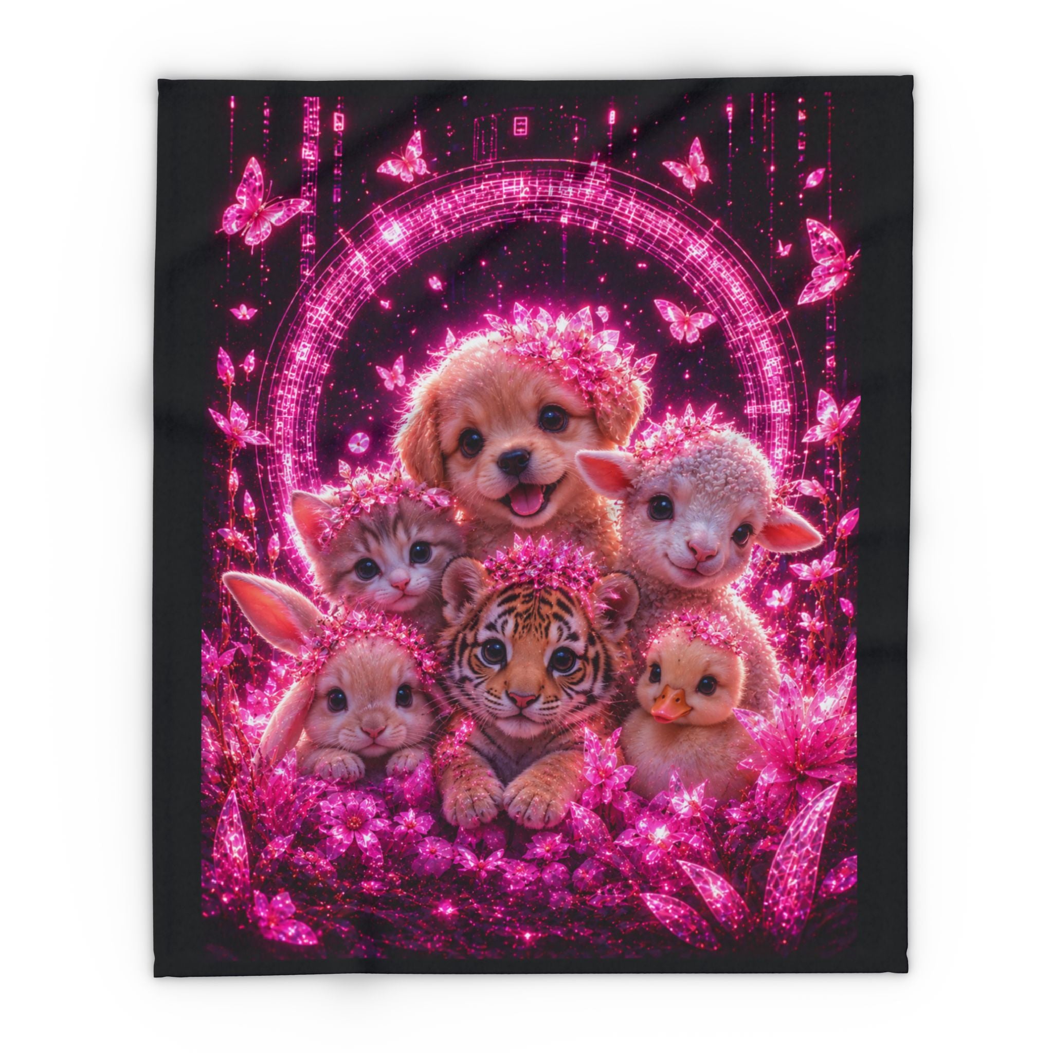 Pink Sparkle Cute Baby Animals