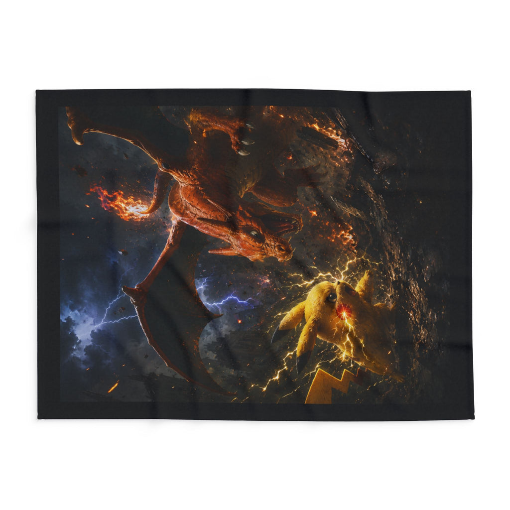 Fiery Dragon vs Lightning Mouse Arctic Fleece Blanket