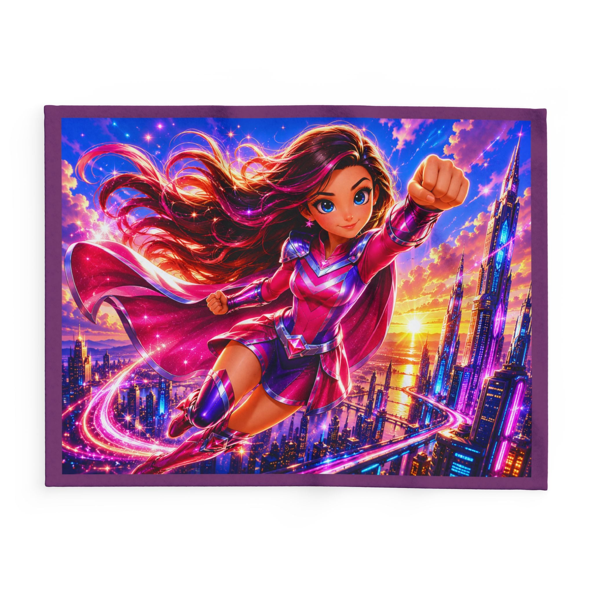 Superhero Girl Arctic Fleece Blanket