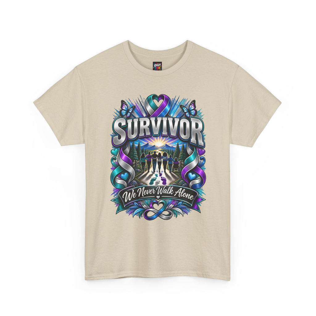 Survivor Support Tee "We Never Walk Alone"