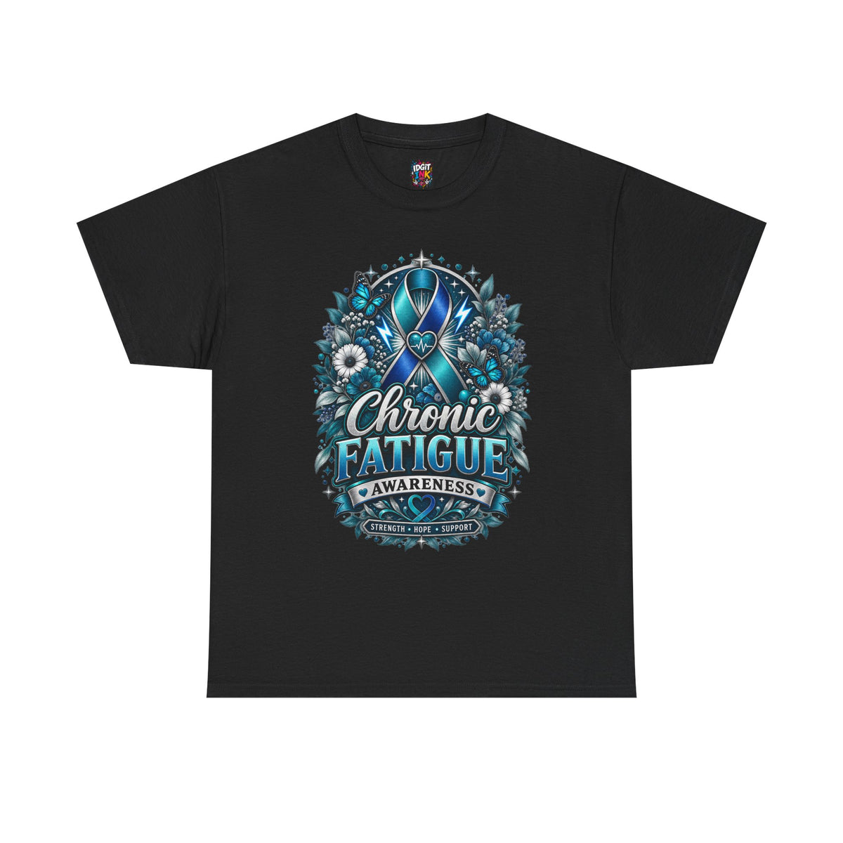 Chronic Fatigue Awareness Tee Blue Ribbon Support