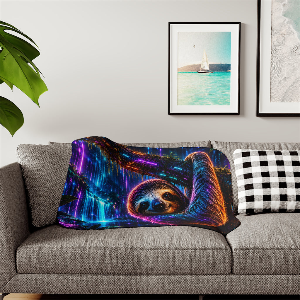 Neon Sloth — Sherpa Fleece Blanket