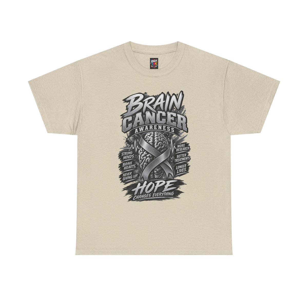 Brain Cancer Awareness T-Shirt – Hope Ribbon Graphic Tee
