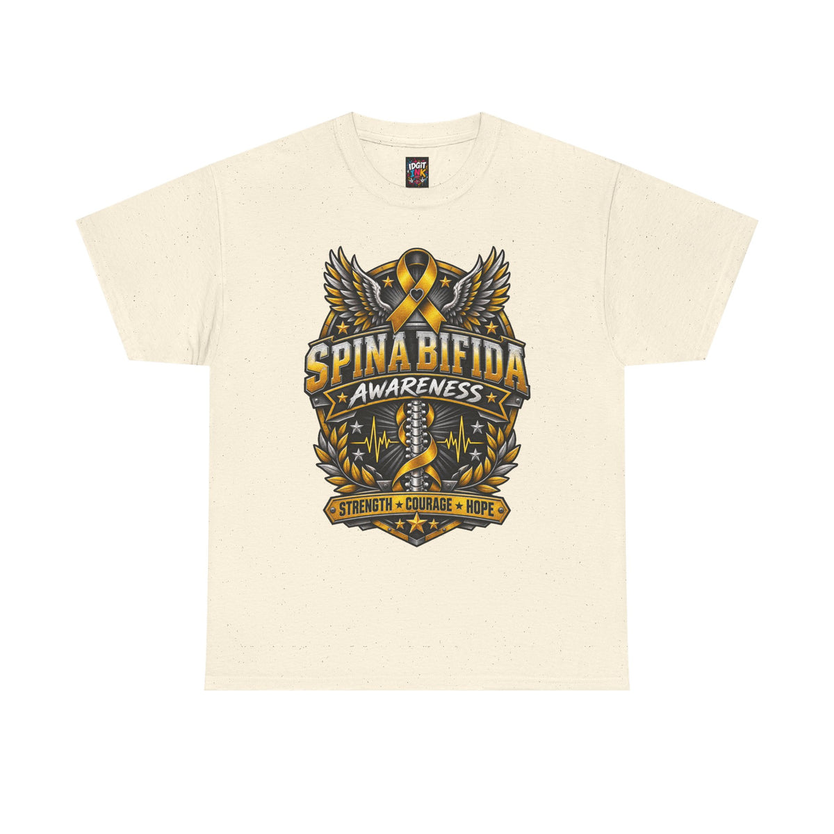Spina Bifida Awareness  Gold Ribbon Strength Courage Hope