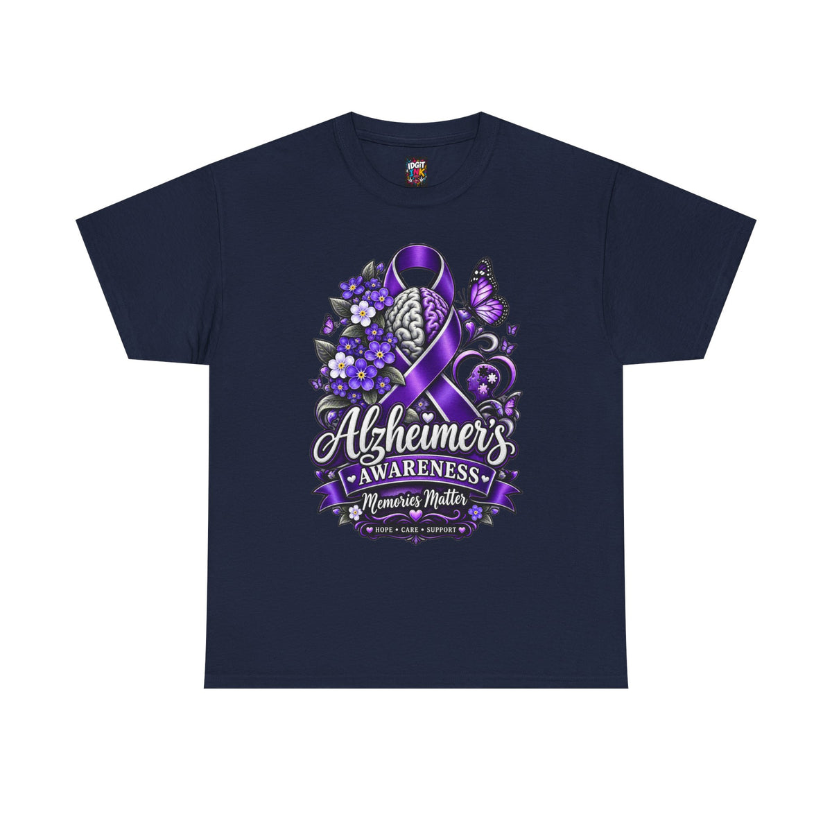 Alzheimer's Awareness Ribbon Purple Memories Matter Support Tee