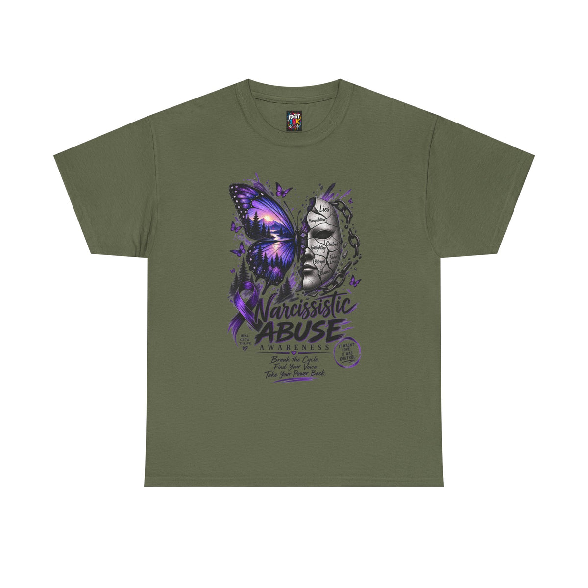 Narcissistic Abuse Awareness Purple Butterfly Support T-Shirt