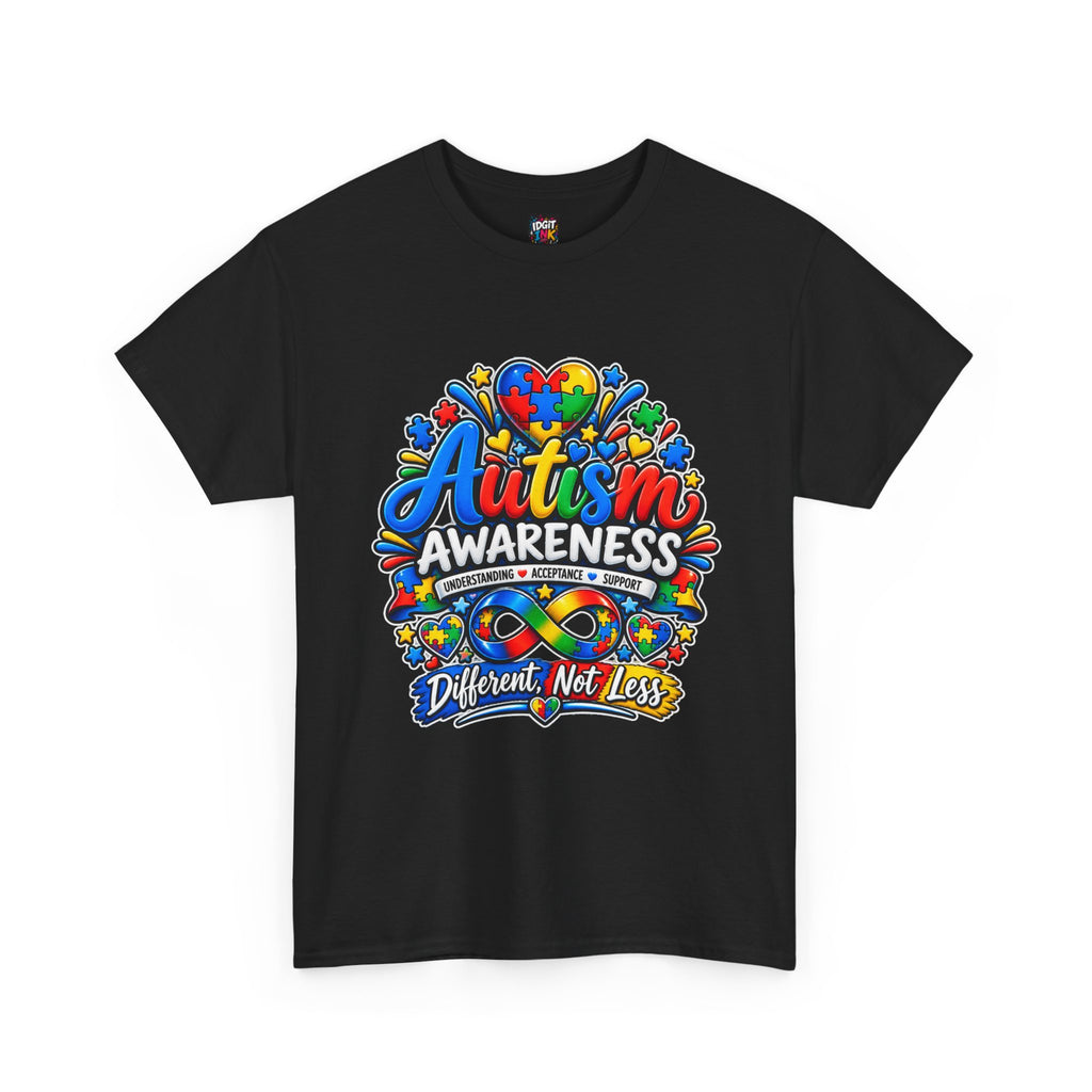 Autism Awareness T-Shirt – “Different, Not Less”