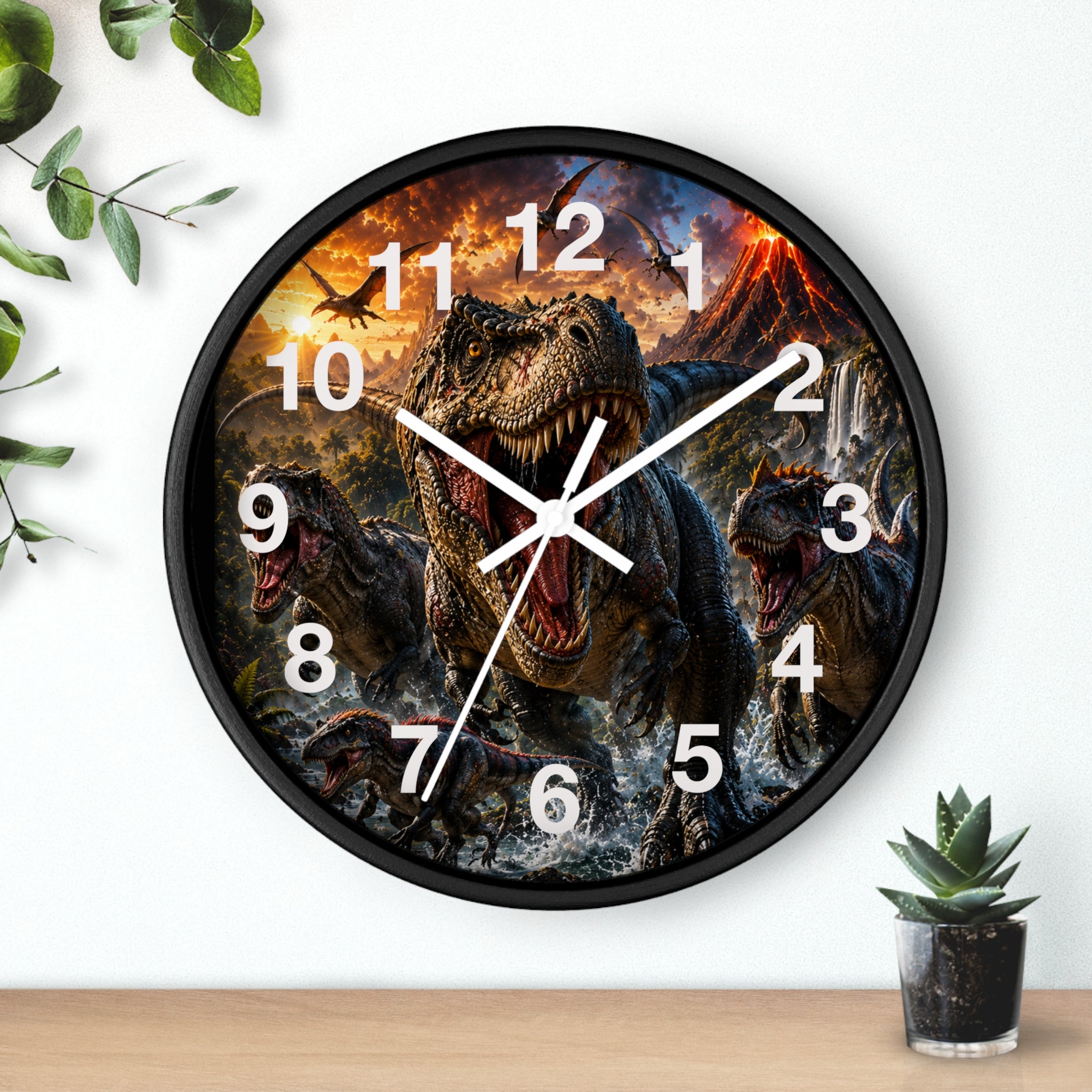 T-Rex Attack Wall Clock
