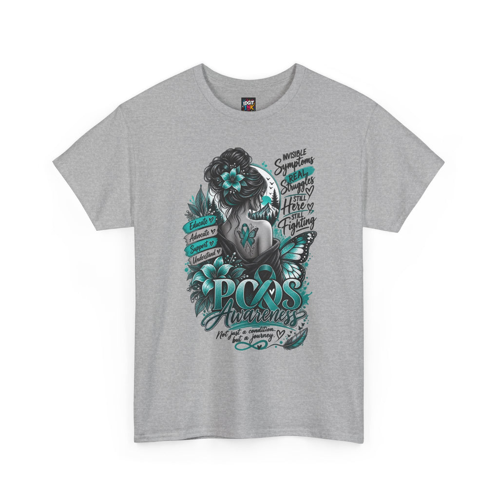PCOS Awareness Shirt Teal Ribbon Empowerment Tee