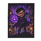 Superhero Kid Purple Energy Fleece — Cozy Fleece Blanket