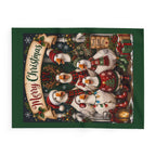 Merry Christmas Goose Carolers Fleece Blanket