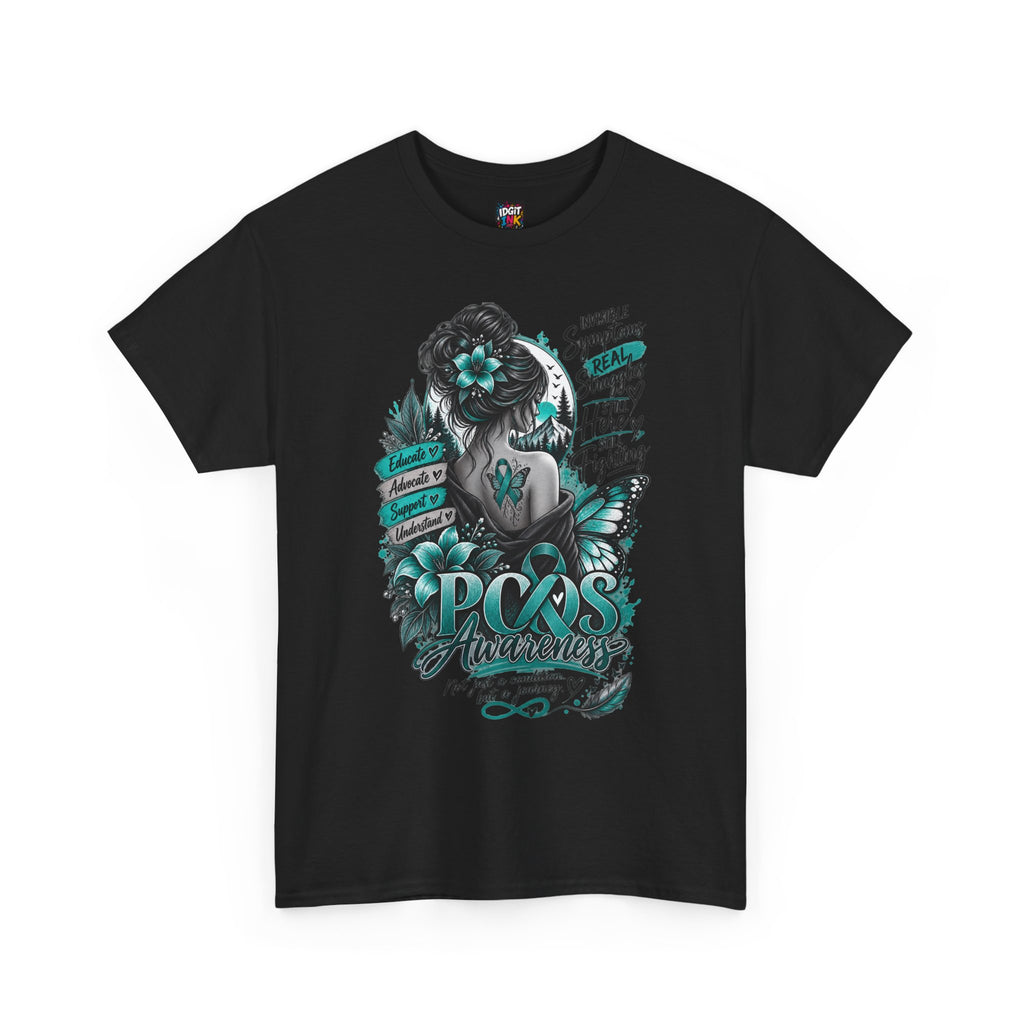 PCOS Awareness Shirt Teal Ribbon Empowerment Tee