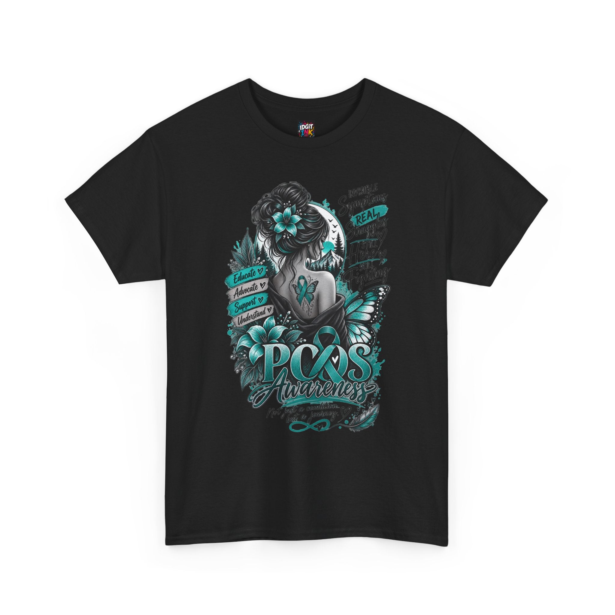 PCOS Awareness Shirt Teal Ribbon Empowerment Tee