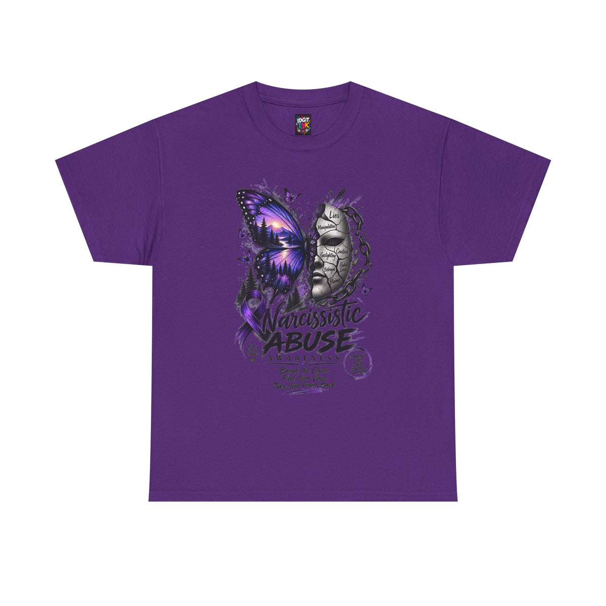 Narcissistic Abuse Awareness Purple Butterfly Support T-Shirt