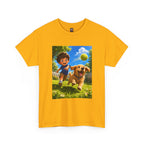 Boy Playing Fetch — Unisex Graphic T-Shirt