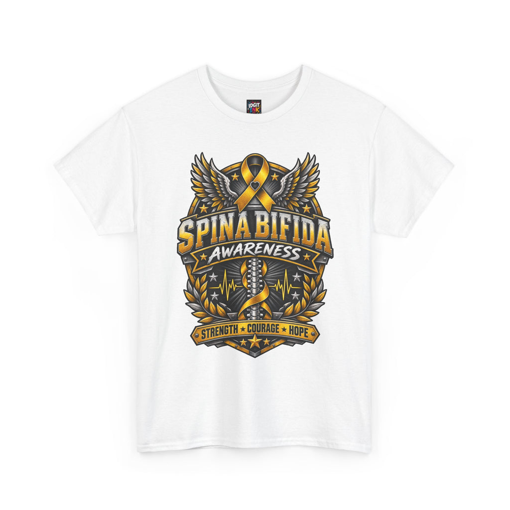 Spina Bifida Awareness  Gold Ribbon Strength Courage Hope