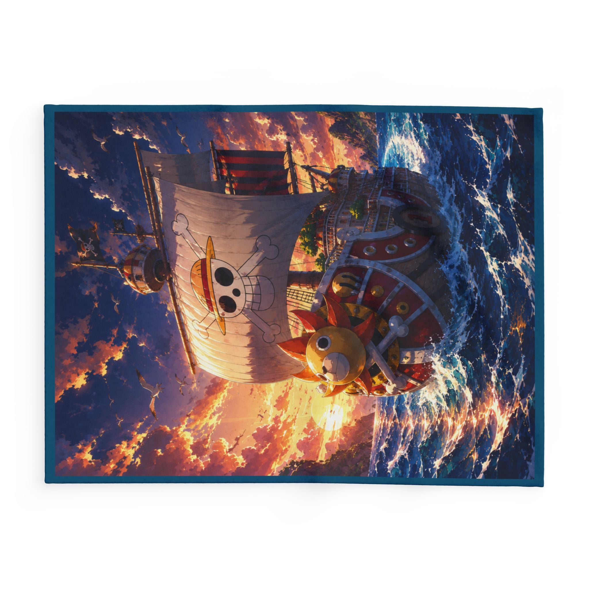 One piece Sunny Ship Anime Pirate Crew Fleece Throw